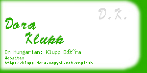 dora klupp business card